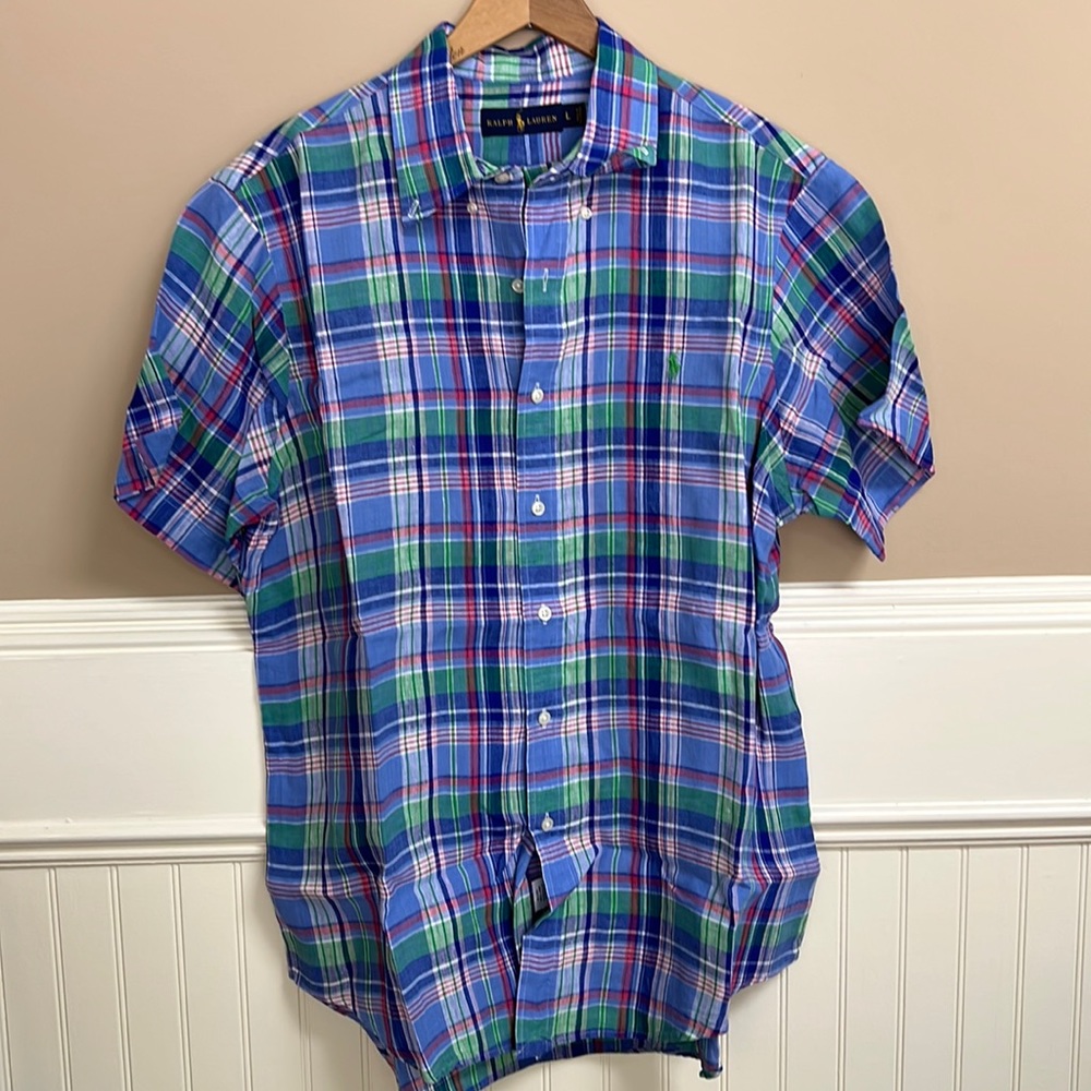 Ralph Lauren - Plaid Short Sleeve Button Up - L